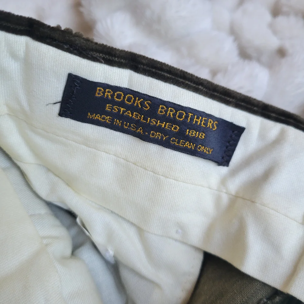 Brooks Brothers Dark Olive Corduroy Trousers - Picture 3 of 4